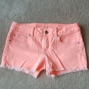 Coral American Eagle Jean Shorts